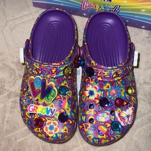 Lmtd Ed New in Original Box Crocs Lisa Frank Clogs Sz W 7 Neon Purple EUR 37-38